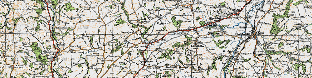 Old map of Felinfach in 1919