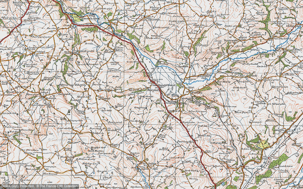 Old Map of Felinfach, 1923 in 1923