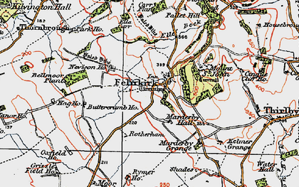 Old map of Felixkirk in 1925