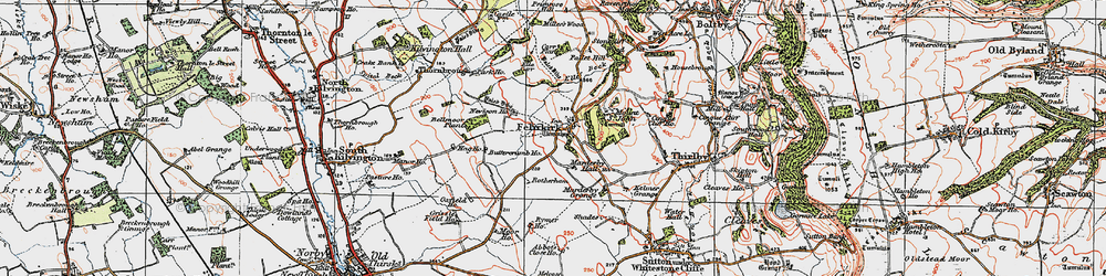 Old map of Felixkirk in 1925