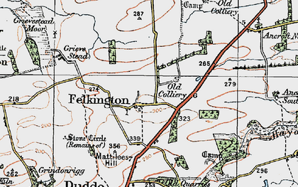 Old map of Bowsden Moor in 1926