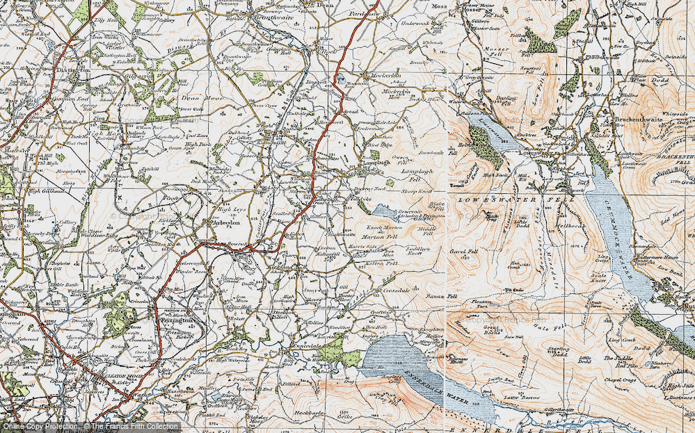 Old Map of Historic Map covering Beck in 1925
