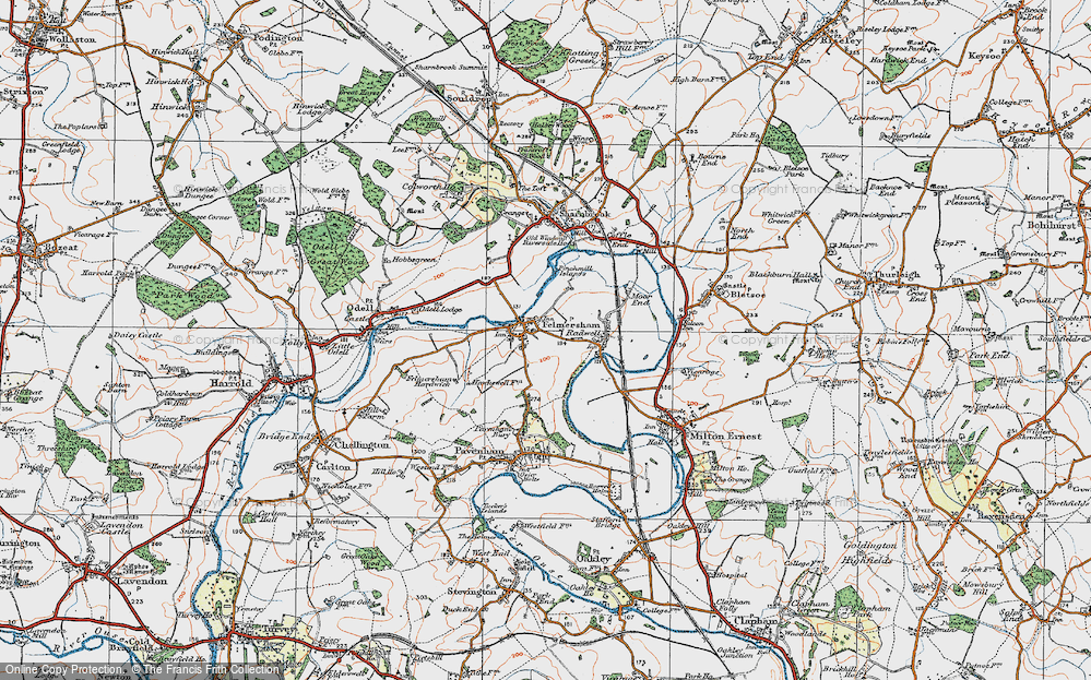 Old Map of Felmersham, 1919 in 1919
