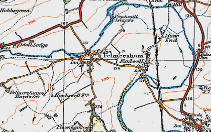 Old map of Felmersham in 1919