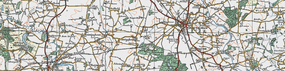 Old map of Felmingham in 1922