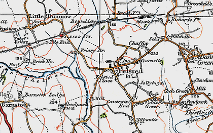 Old map of Felsted in 1919