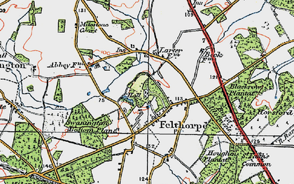 Old map of Burnt Allotment in 1922