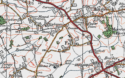 Old map of Felton in 1920