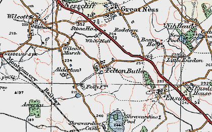 Old map of Felton Butler in 1921
