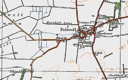 Old map of Feltwell in 1920