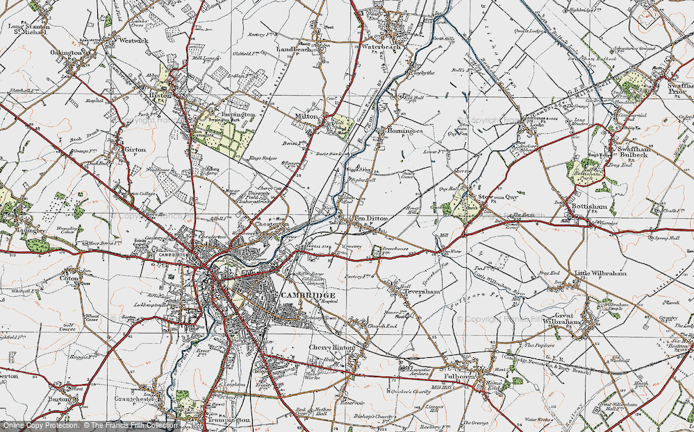 Old Map of Historic Map covering Biggin Abbey in 1920