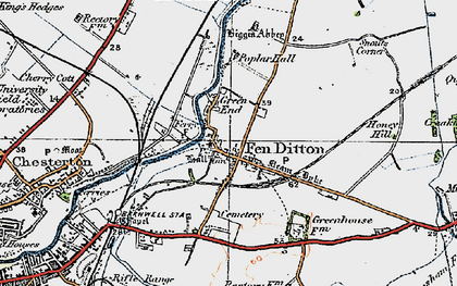 Old map of Fen Ditton in 1920