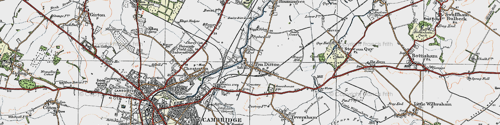 Old map of Fen Ditton in 1920