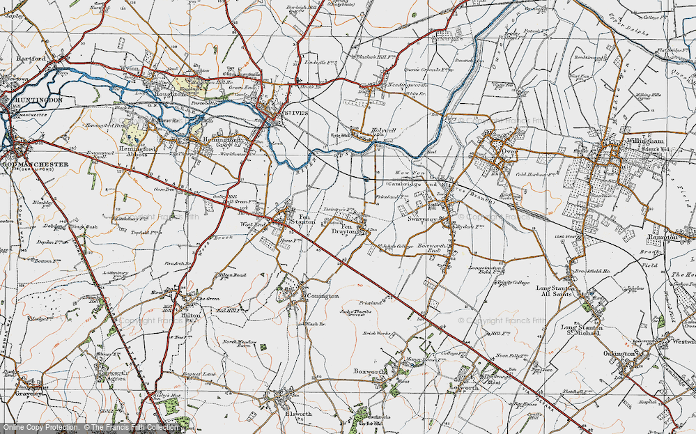 Old Map of Fen Drayton, 1920 in 1920