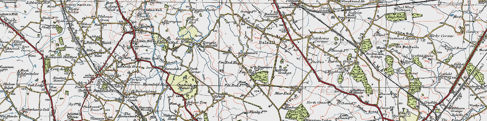 Old map of Fen End in 1921