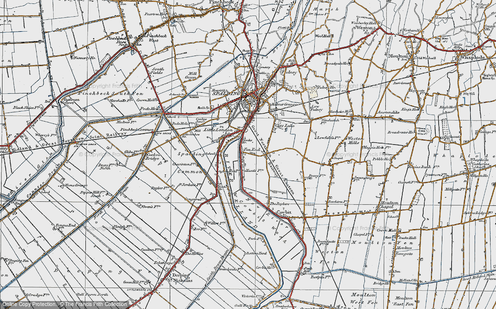 Old Map of Fen End, 1922 in 1922