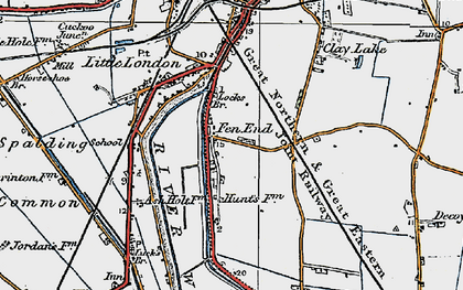 Old map of Fen End in 1922