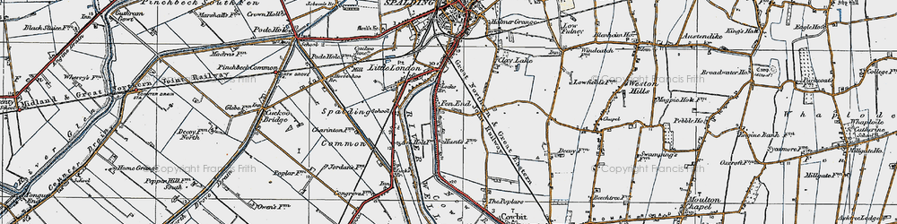 Old map of Fen End in 1922