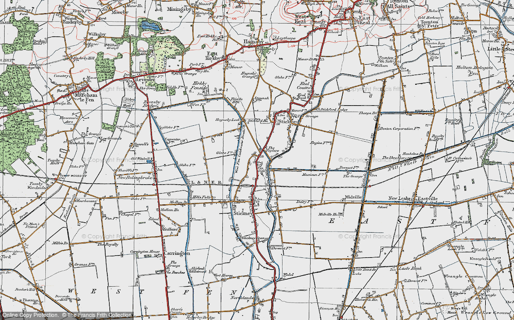 Old Map of Fen Side, 1923 in 1923