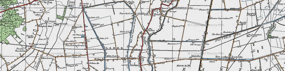Old map of Fen Side in 1923