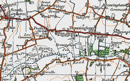Old map of Bressingham Fen in 1920