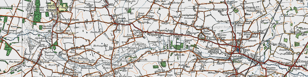 Old map of Bressingham Fen in 1920