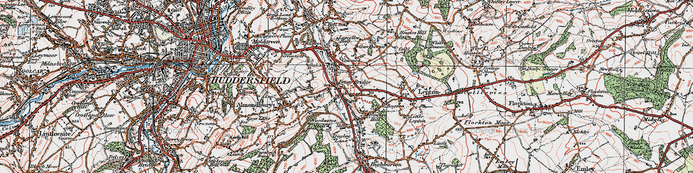 Old map of Fenay Bridge in 1925