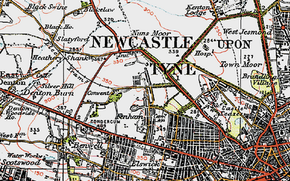 Old map of Fenham in 1925
