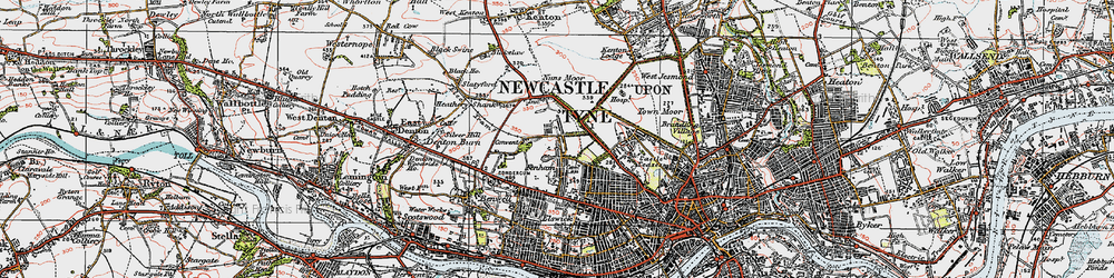 Old map of Fenham in 1925