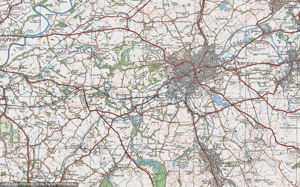 Old Map of Feniscliffe, 1924 in 1924