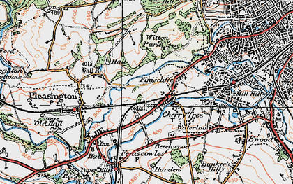 Old map of Feniscliffe in 1924
