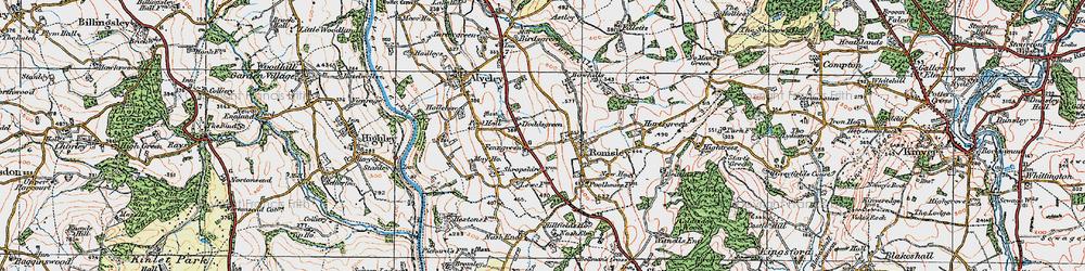 Old map of Bowhills Dingle in 1921