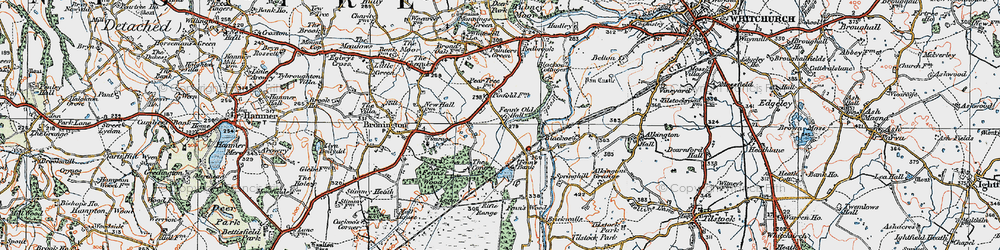 Old map of Fenn's Bank in 1921