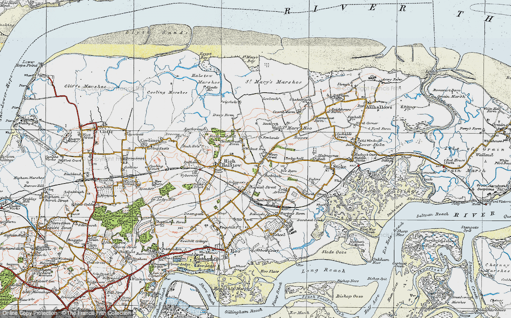 Old Map of Fenn Street, 1921 in 1921