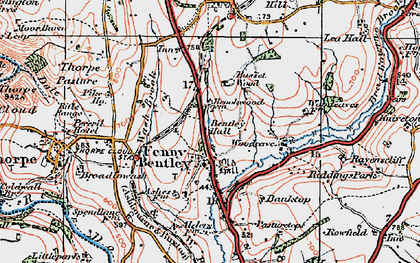 Old map of Fenny Bentley in 1921