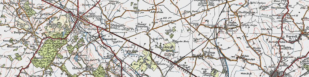 Old map of Fenny Drayton in 1921