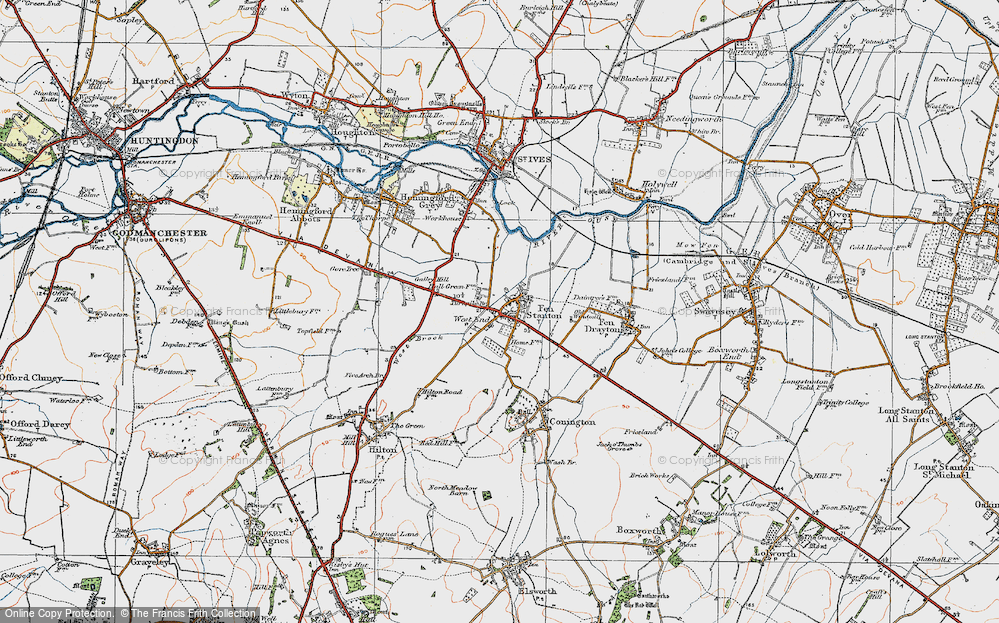 Old Map of Fenstanton, 1920 in 1920