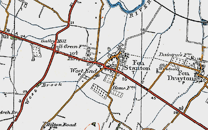 Old map of Fenstanton in 1920