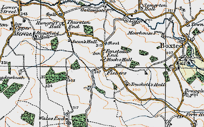 Old map of Fenstead End in 1921