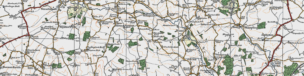 Old map of Fenstead End in 1921