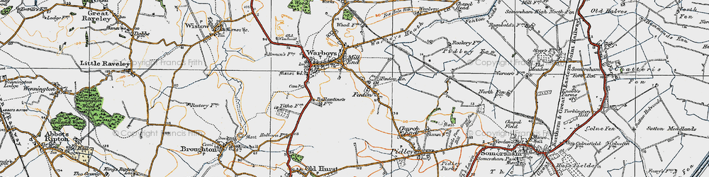 Old map of Fenton in 1920
