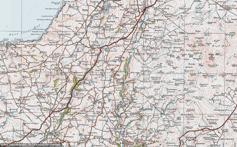 Old Map of Fentonadle, 1919 in 1919