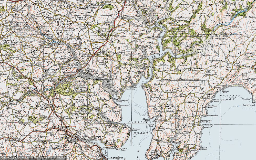 Old Map of Feock, 1919 in 1919