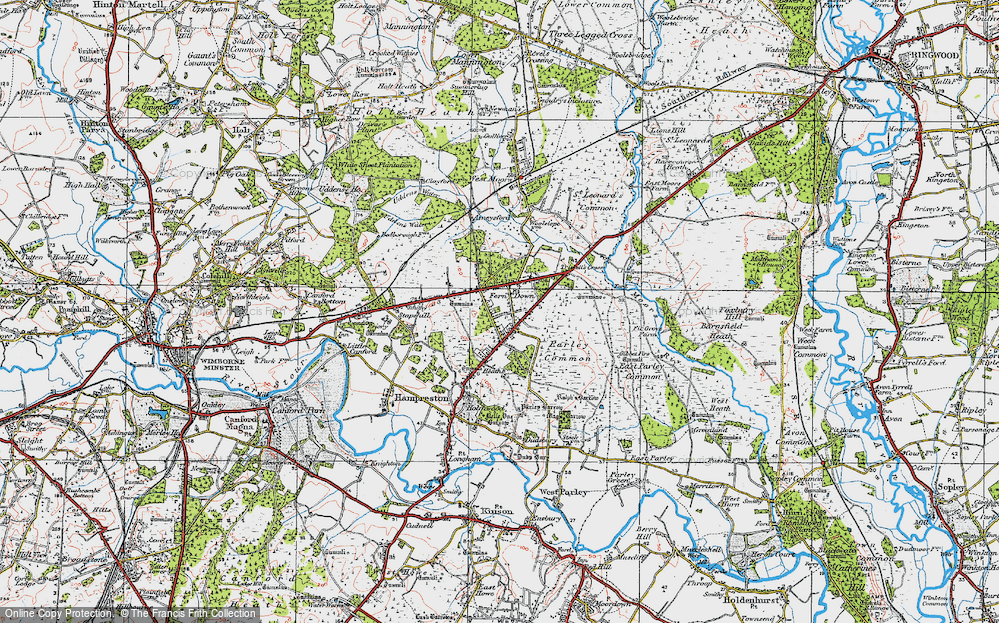 Old Map of Ferndown, 1919 in 1919