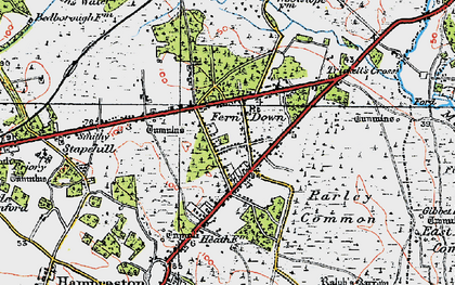 Old map of Ferndown in 1919