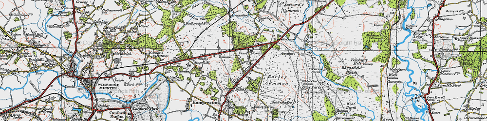 Old map of Ferndown in 1919