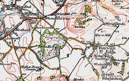 Old map of Win Green in 1919