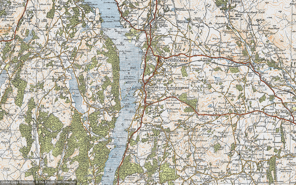 Old Map of Historic Map covering Brant Fell in 1925