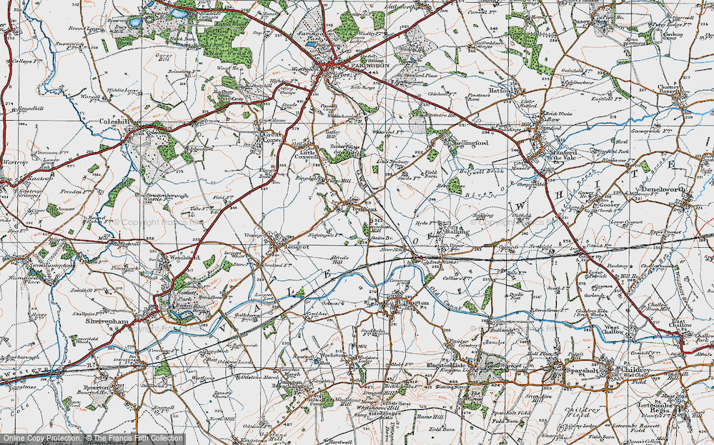 Old Map of Fernham, 1919 in 1919