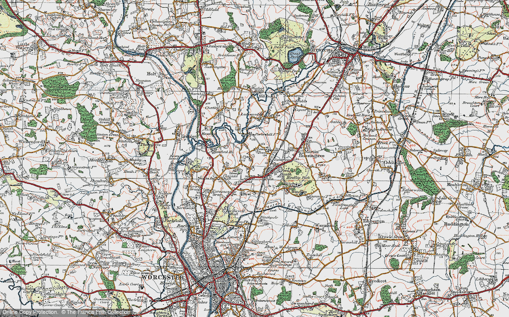 Old Map of Fernhill Heath, 1920 in 1920